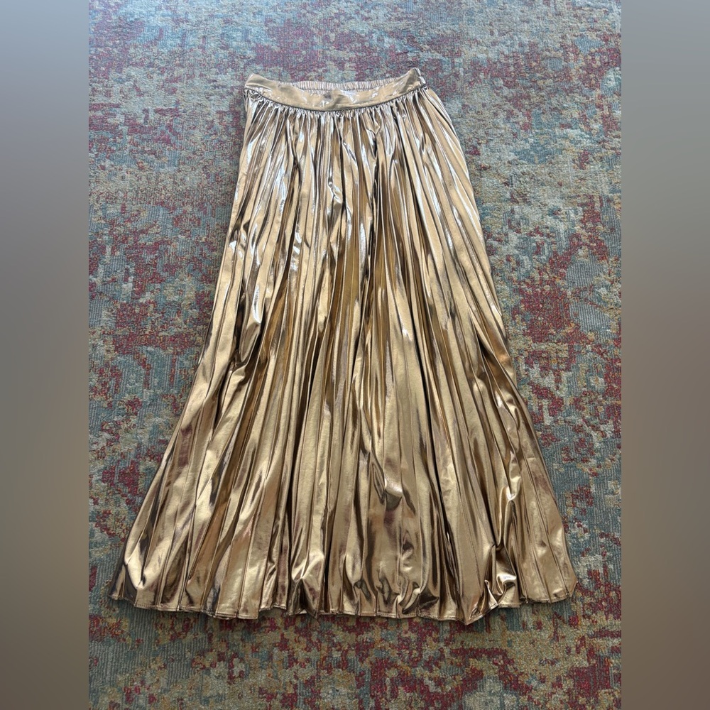 Skies Are Blue Gold A-Line Skirt